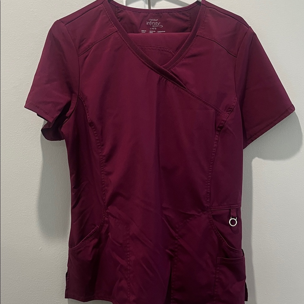 INFINITY Women's Rich Burgundy Scrub Set